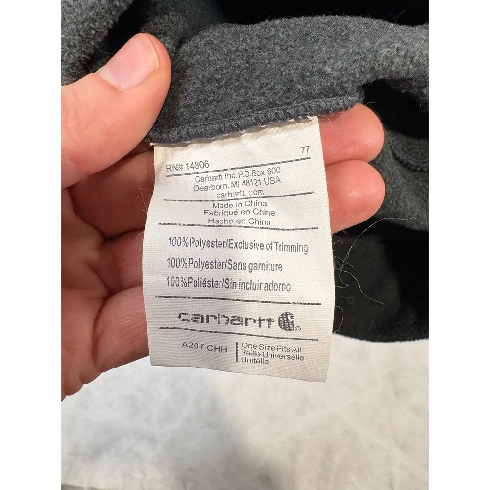 Carhartt Mens Fleece Beanie Hat Charcoal Grey A207 CHH One Size OSFA Workwear